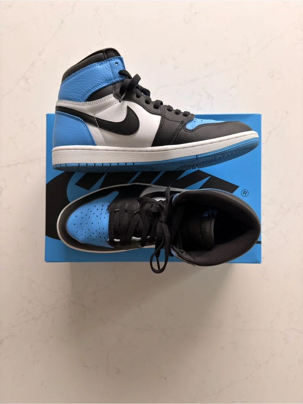 Nike Men’s Air Jordan 1 Retro High OG - Black, White, University Blue